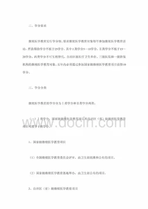 继续教育学分要求