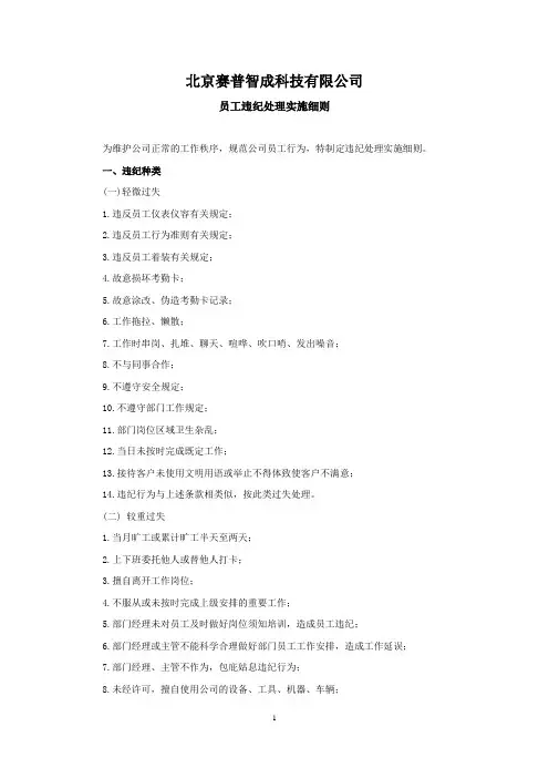 违纪处理实施细则