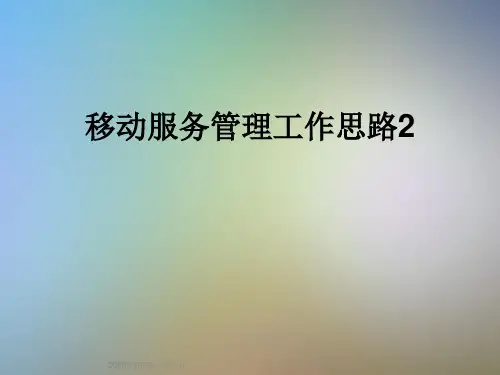 移动服务管理工作思路2