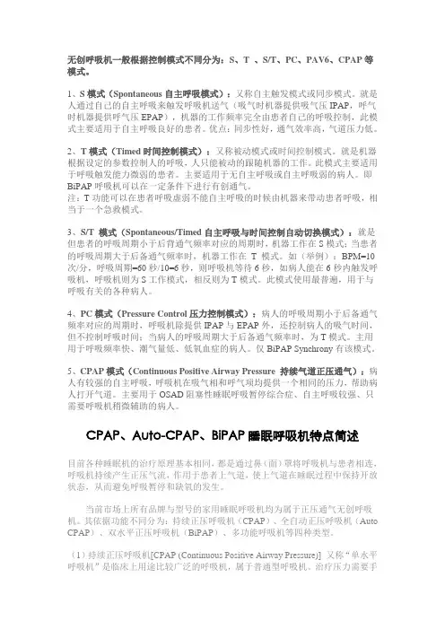 呼吸机分类