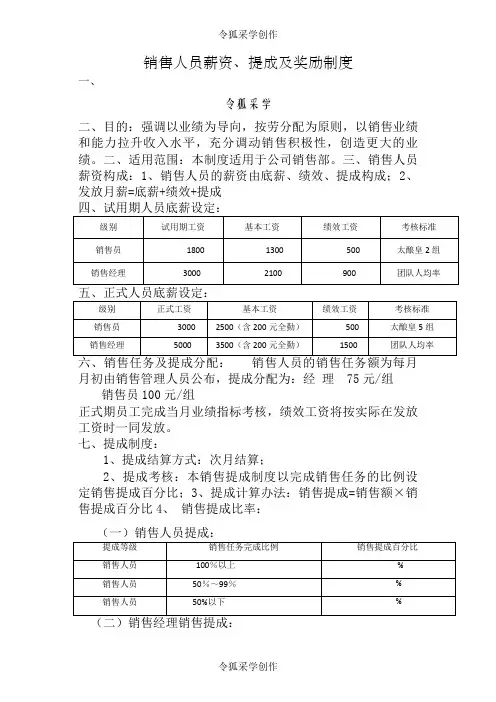 销售团队管理制度