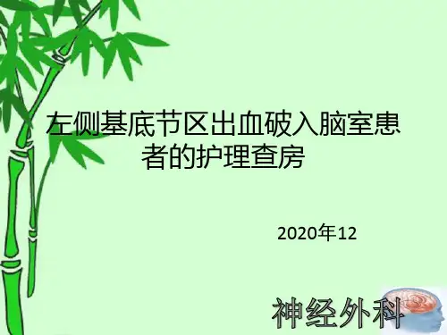 左侧基底节区出血破入脑室患者的护理查房