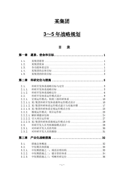 集团3-5年长期发展战略规划