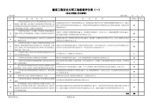 安全文明工地现场检查打分表
