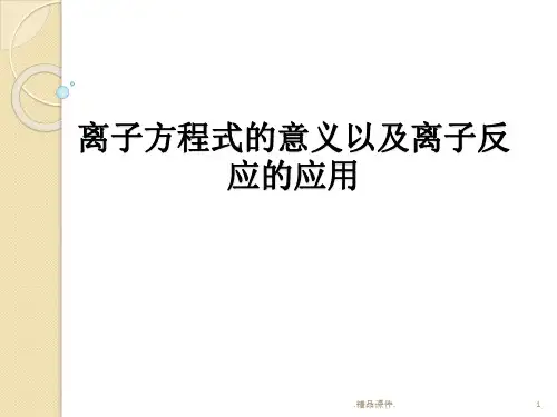 教案离子方程式的意义及离子共存.ppt