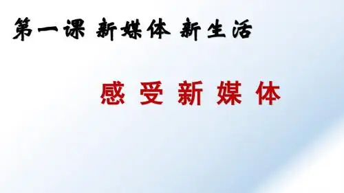 人民版九年级道德与法治上册1.1《感受新媒体》课件(共13张PPT)