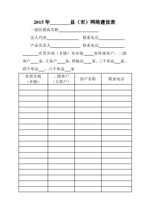 2015年 县网络建设表