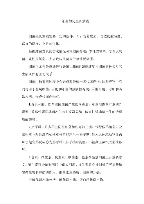 细菌如何生长繁殖