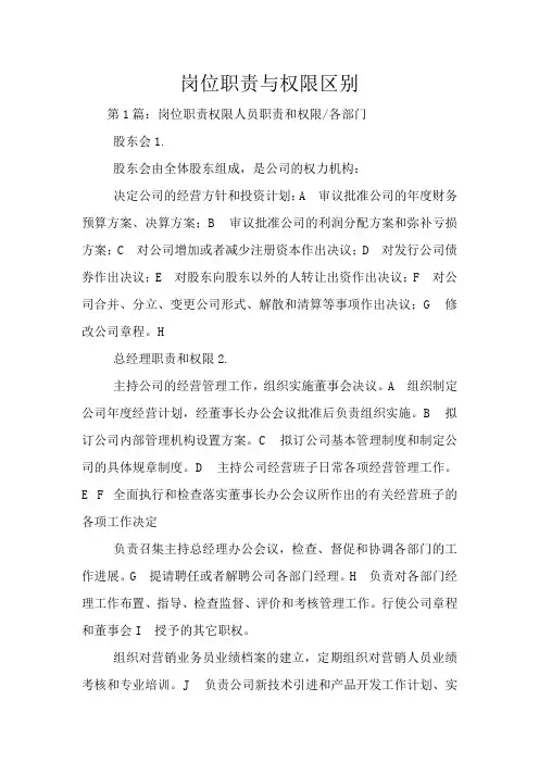 岗位职责与权限区别