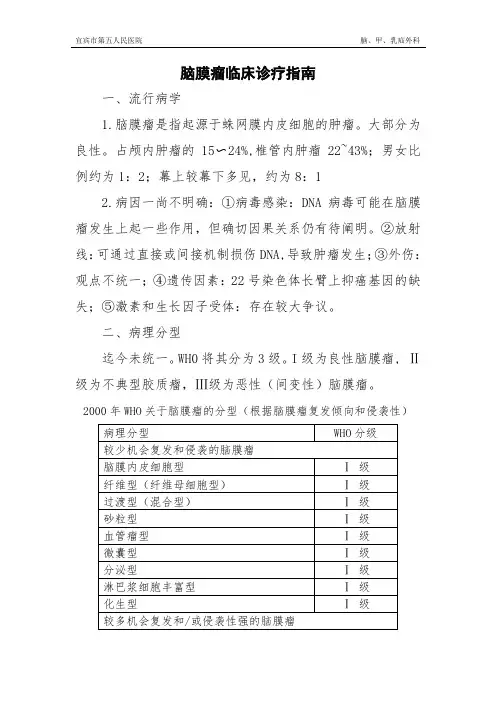 脑膜瘤临床诊疗指南