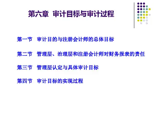 审计学第六章审计目标与审计过程