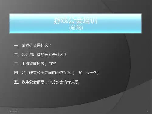 游戏公会合作培训(PPT)