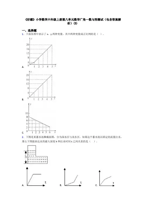 《好题》小学数学六年级上册第八单元数学广角—数与形测试(包含答案解析)(5)