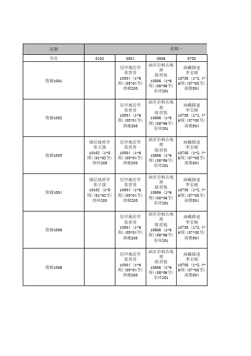 10本学期课表