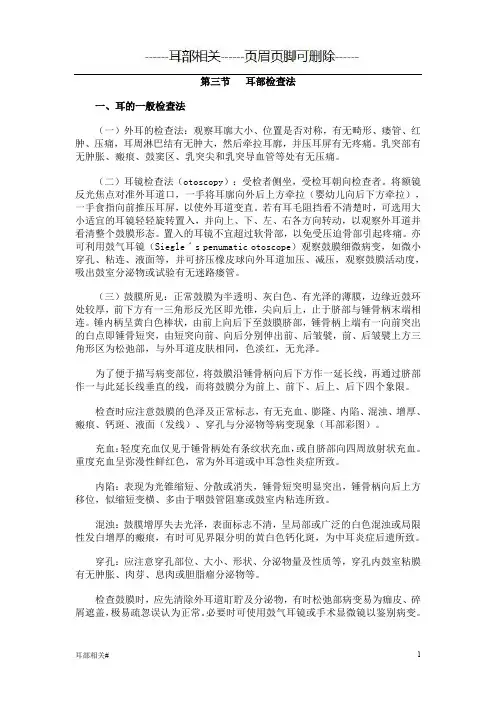 耳部检查法(耳部相关)