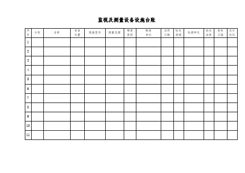监视及测量设备设施台账