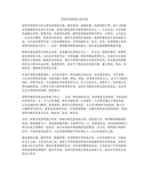 清明节的传统习俗全部