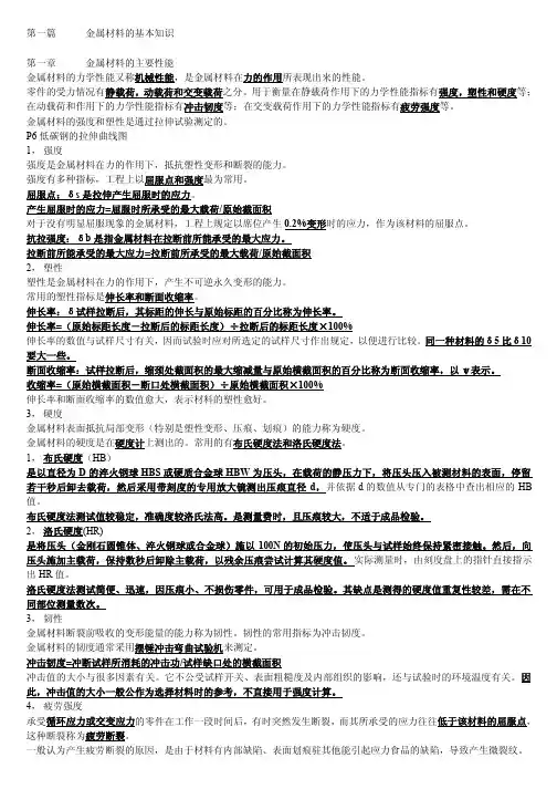 金属工艺学知识点总结1