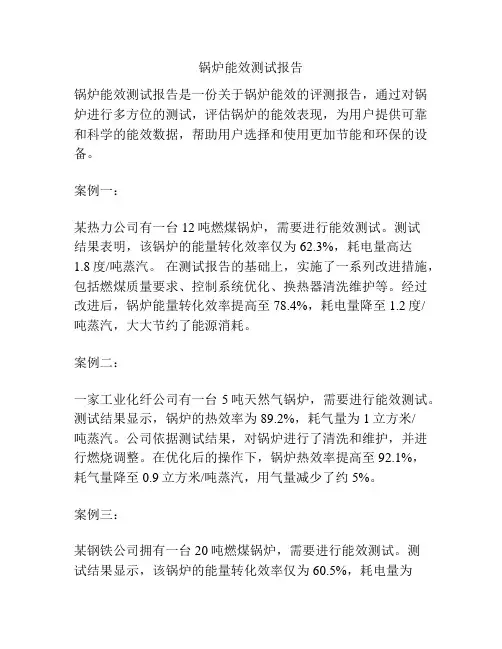 锅炉能效测试报告 3