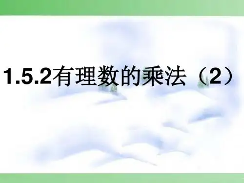 有理数的乘法第二课时