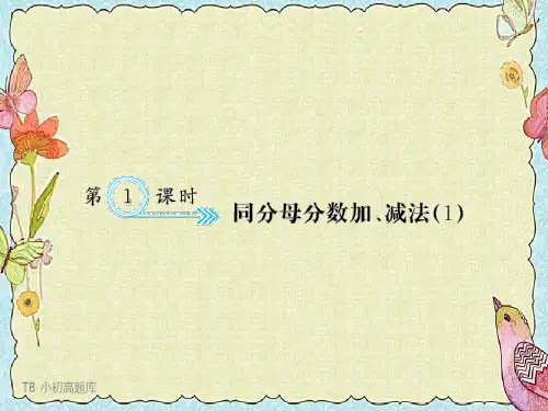 人教版小学数学五年级下册第1课时 同分母分数加、减法(1)PPT测试练习题课件