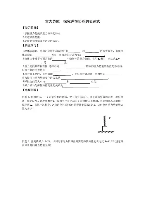 重力势能与弹性势能复习