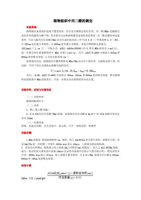 丙二醛的测定