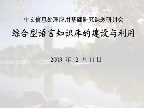 中文信息处理应用基础研究课题研讨会19页PPT
