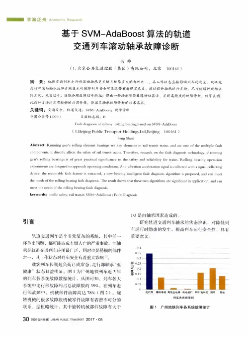 基于SVM—AdaBoost算法的轨道交通列车滚动轴承故障诊断