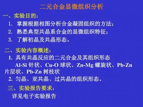 二元合金显微组织分析-PPT精选