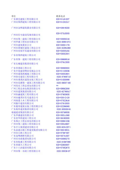 国企单位通讯地址