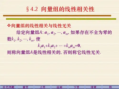 向量组的线性相关性ppt
