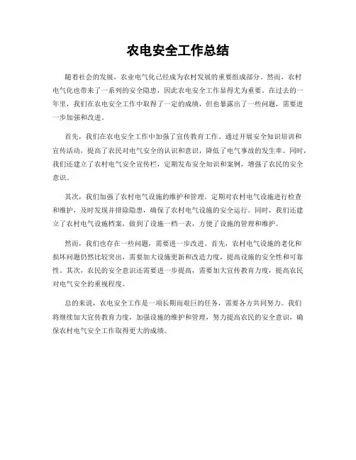 农电安全工作总结
