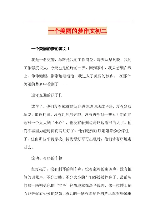 一个美丽的梦作文初二