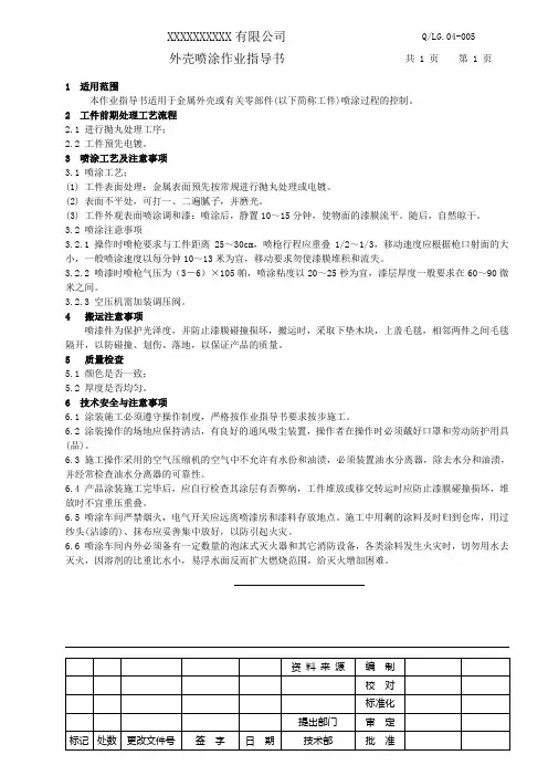 喷涂作业指导书