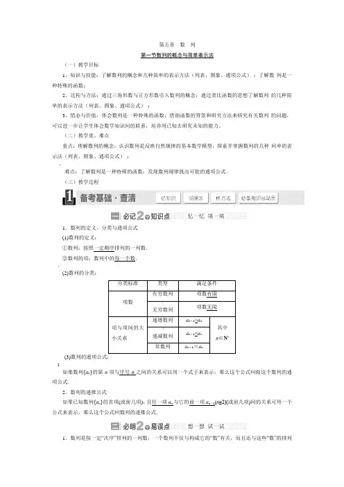 高考一轮数列复习教案