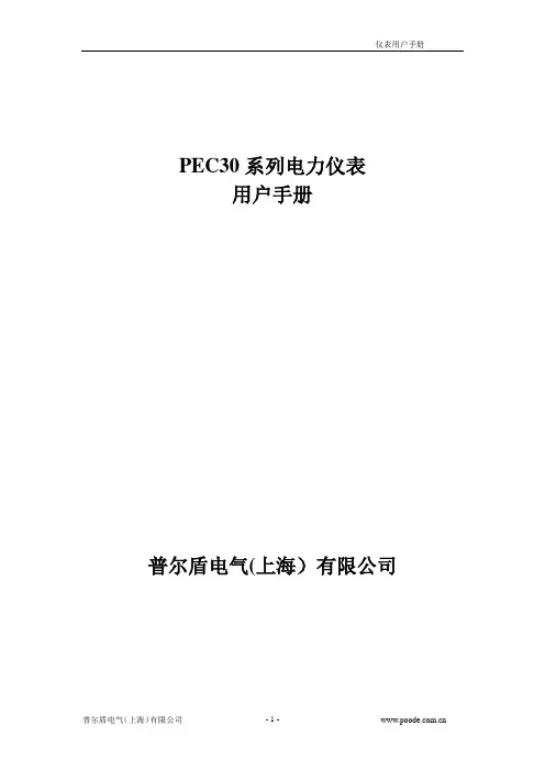 PEC30系列电力仪表说明书