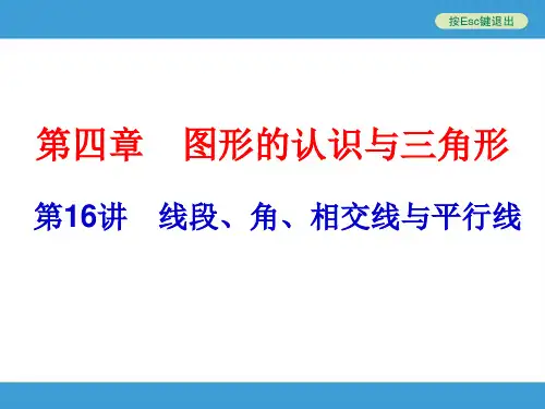 2014中考复习备战策略_数学PPT第16讲_线段、角、相交线与平行线