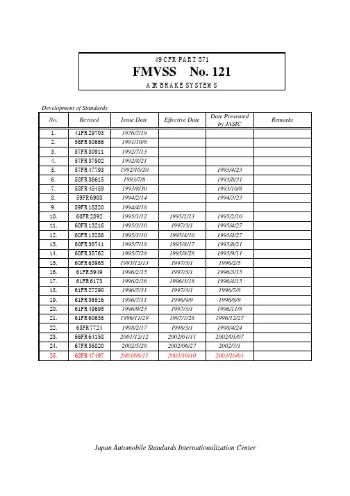 FMVSS121 气压制动系统