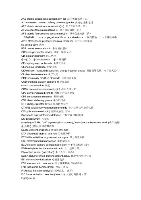 化学英文缩写