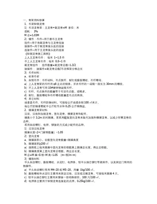 装饰材料用量计算方法