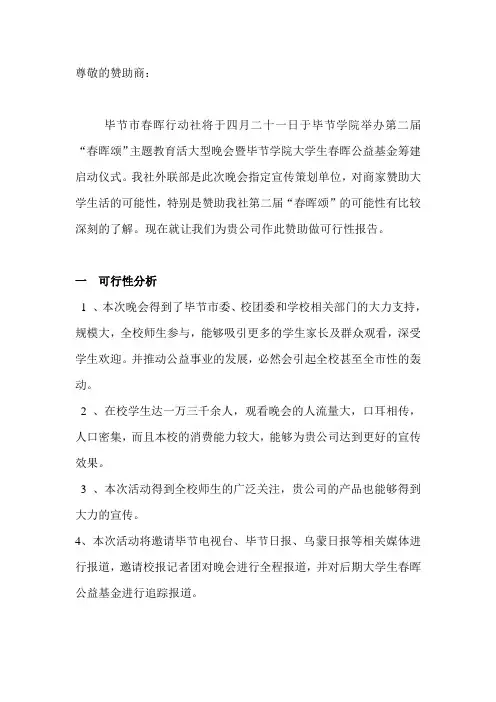赞助可行性分析