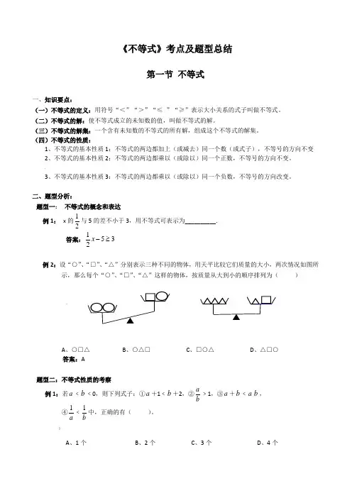 经典不等式例题汇总