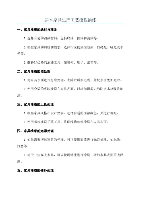 实木家具生产工艺流程油漆