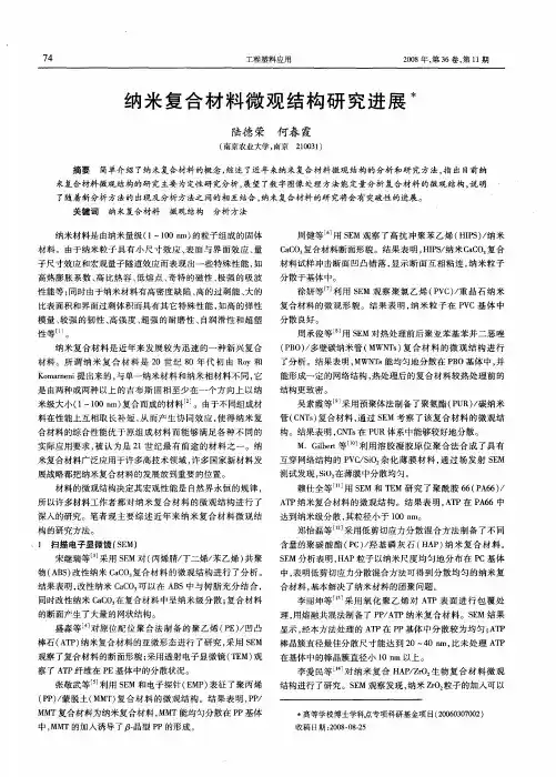 纳米复合材料微观结构研究进展