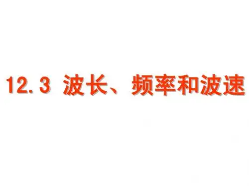 12.3波长频率和波速