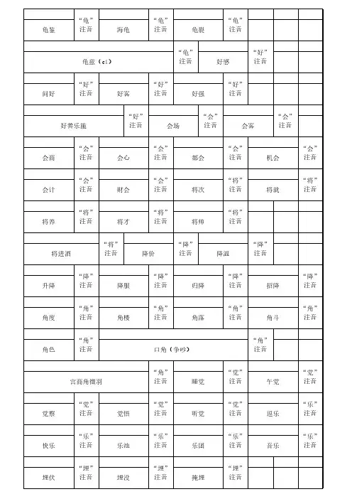 多音字练习(含答案)