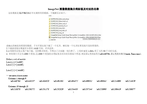 ImageNet图像数据集处理及说明_20160920
