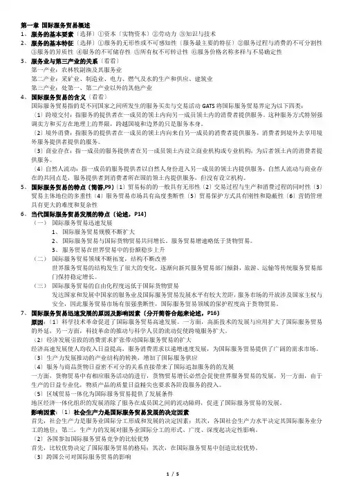 服务贸易(精讲)