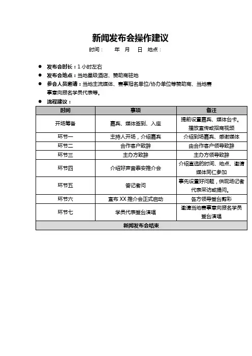 活动新闻发布会流程